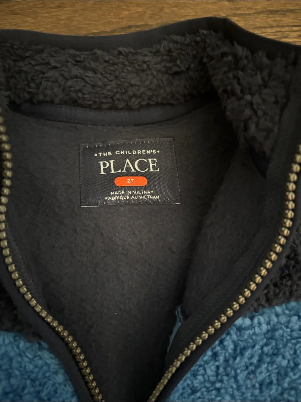 The Children's Place Fleece Jackets - Gray Camo & Blue/Navy Sherpa